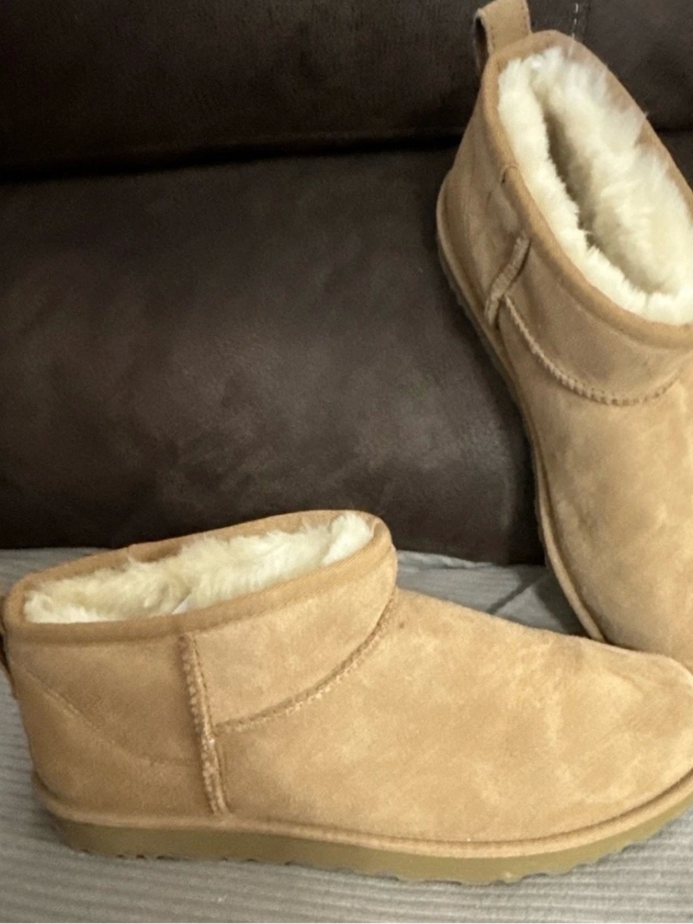 UGG Chestnut Suede Shearling Lined Ankle Boots